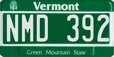 VT license plate NMD392