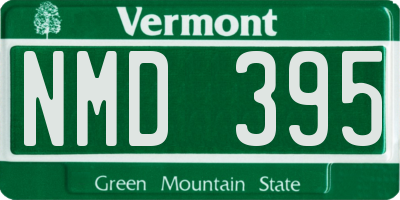 VT license plate NMD395