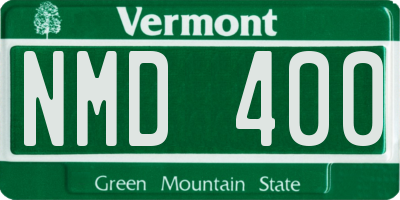 VT license plate NMD400