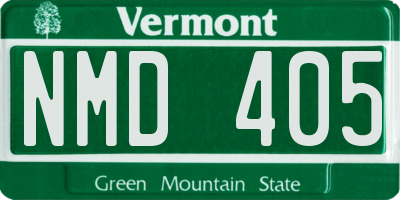 VT license plate NMD405