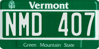 VT license plate NMD407