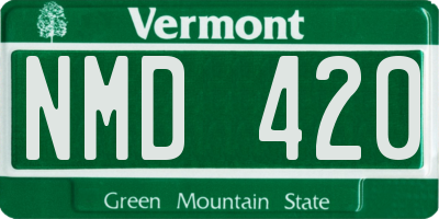 VT license plate NMD420