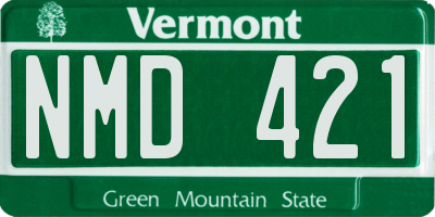 VT license plate NMD421