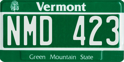 VT license plate NMD423