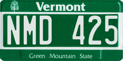 VT license plate NMD425