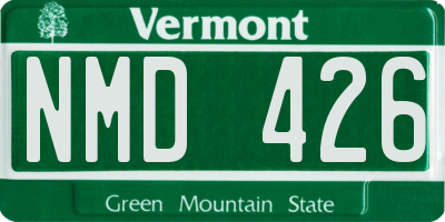 VT license plate NMD426