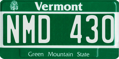 VT license plate NMD430