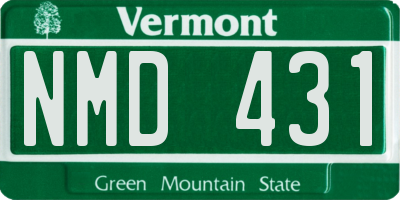 VT license plate NMD431