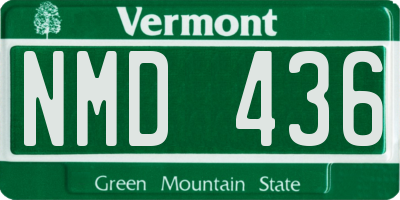VT license plate NMD436