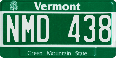 VT license plate NMD438