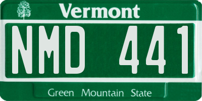 VT license plate NMD441