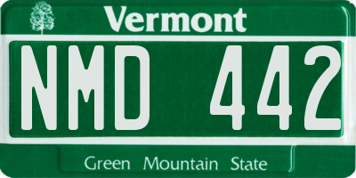 VT license plate NMD442
