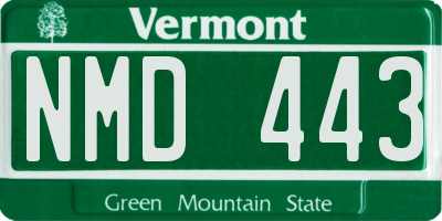 VT license plate NMD443