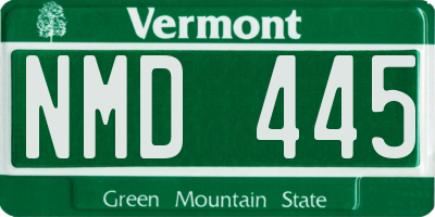 VT license plate NMD445