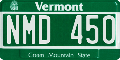 VT license plate NMD450