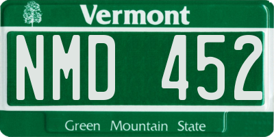 VT license plate NMD452