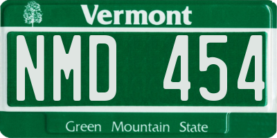 VT license plate NMD454
