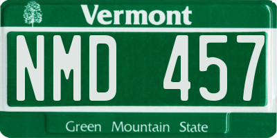 VT license plate NMD457