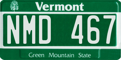 VT license plate NMD467