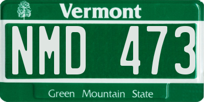 VT license plate NMD473