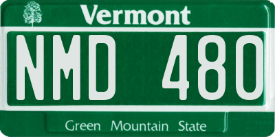 VT license plate NMD480