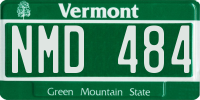 VT license plate NMD484