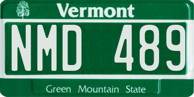 VT license plate NMD489