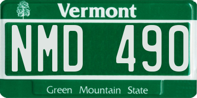 VT license plate NMD490