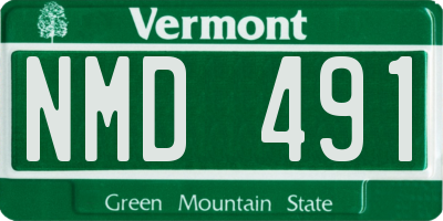 VT license plate NMD491