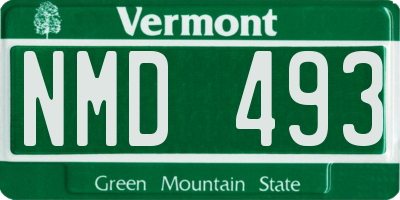 VT license plate NMD493
