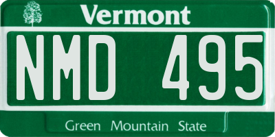 VT license plate NMD495