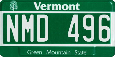 VT license plate NMD496