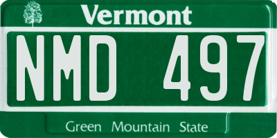 VT license plate NMD497