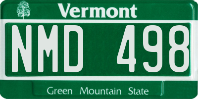 VT license plate NMD498