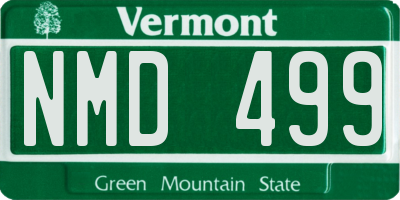 VT license plate NMD499