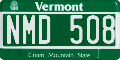 VT license plate NMD508
