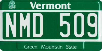 VT license plate NMD509