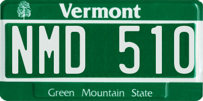 VT license plate NMD510