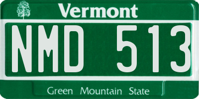 VT license plate NMD513