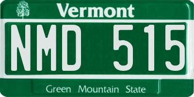 VT license plate NMD515