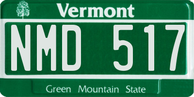 VT license plate NMD517