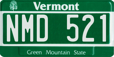 VT license plate NMD521