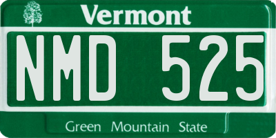 VT license plate NMD525