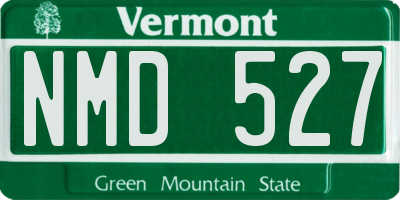 VT license plate NMD527