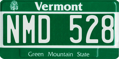 VT license plate NMD528