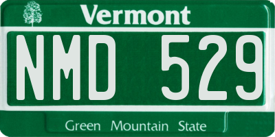 VT license plate NMD529