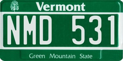 VT license plate NMD531