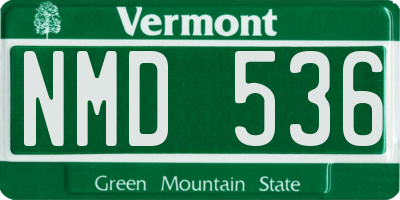 VT license plate NMD536
