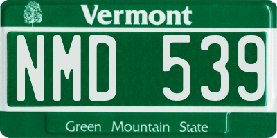 VT license plate NMD539