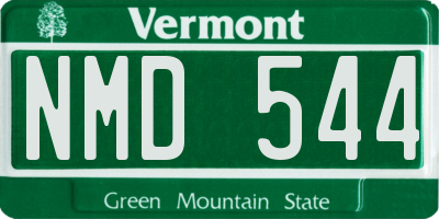 VT license plate NMD544